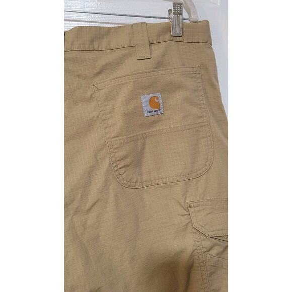 Carhartt Size 36 Mens Tan Stretch Canvas Relaxed Fit Utility Work Shorts - Picture 5 of 5